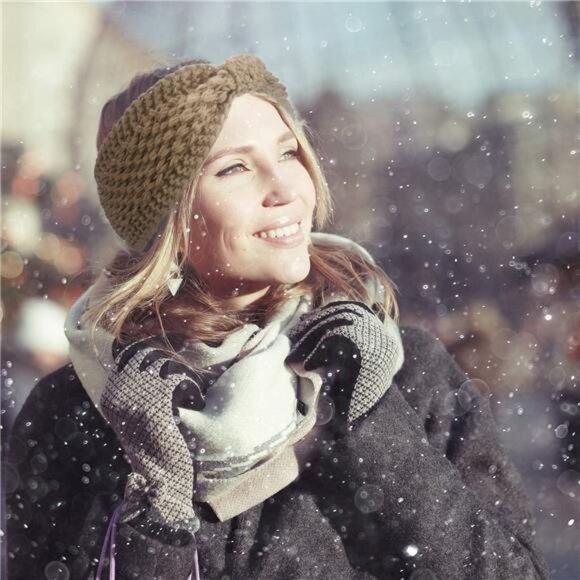 Winter Knit Crochet Turban Headband for Women - Warm Bulky Crocheted - Picture 2 of 8